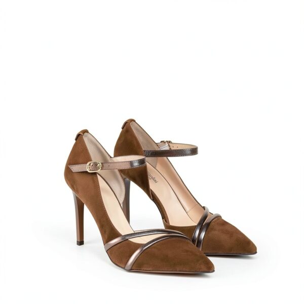 B.A.G. Damen Leder Stiletto Schnalle Braun Schuhe-2