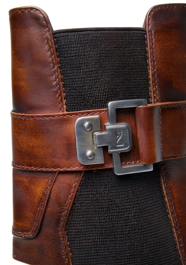 Nero Giardini Damen Stiefel Leder Blockabsatz Haselnussbraun-3