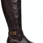 Nero Giardini Damen Stiefel Leder Kniehoch Blockabsatz Braun-0