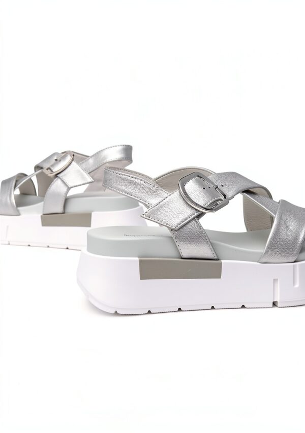 Leder Sandalen Damen Klettverschluss Blockabsatz Komfort-4