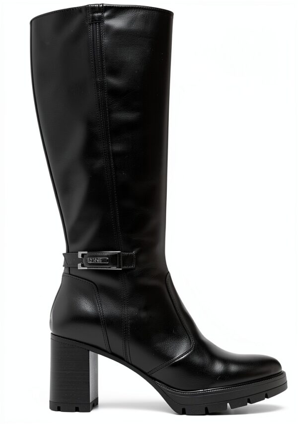 B.A.G. Damen-Stiefel Leder Blockabsatz Reißverschluss-4