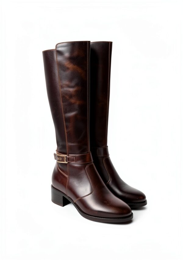Nero Giardini Damen Stiefel Leder Blockabsatz Reißverschluss-3