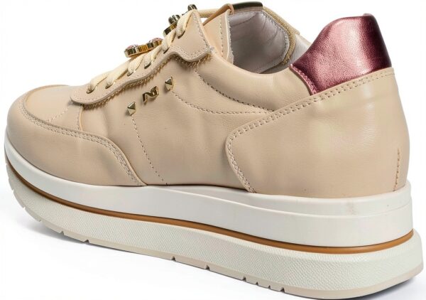 Nero Giardini Damen Sneaker Samt Schnürung Beige-2