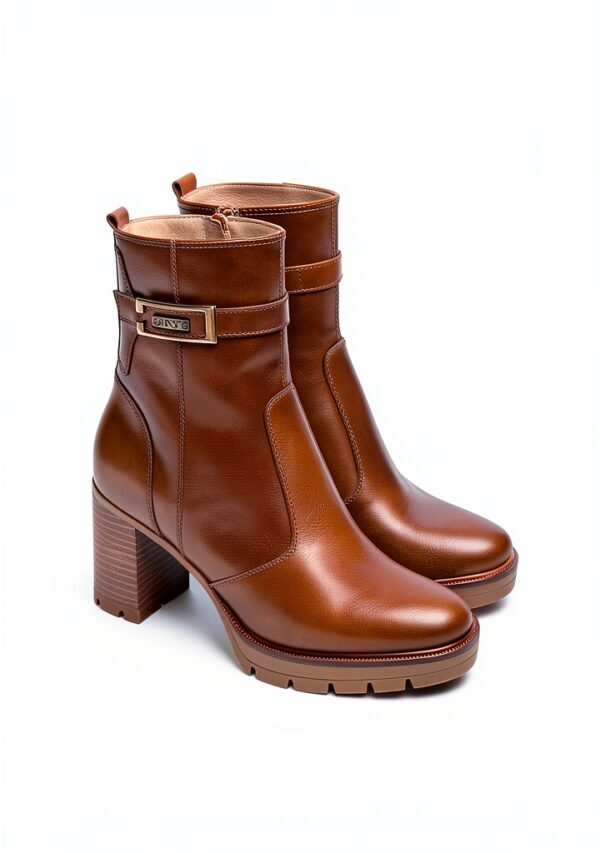 B.A.G. Damen-Stiefel Leder Blockabsatz Braun Größen 35-38-2