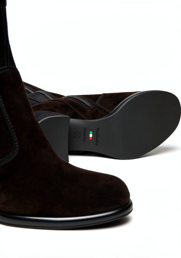 B.A.G. Damen Stiefel Leder Blockabsatz Reißverschluss-4