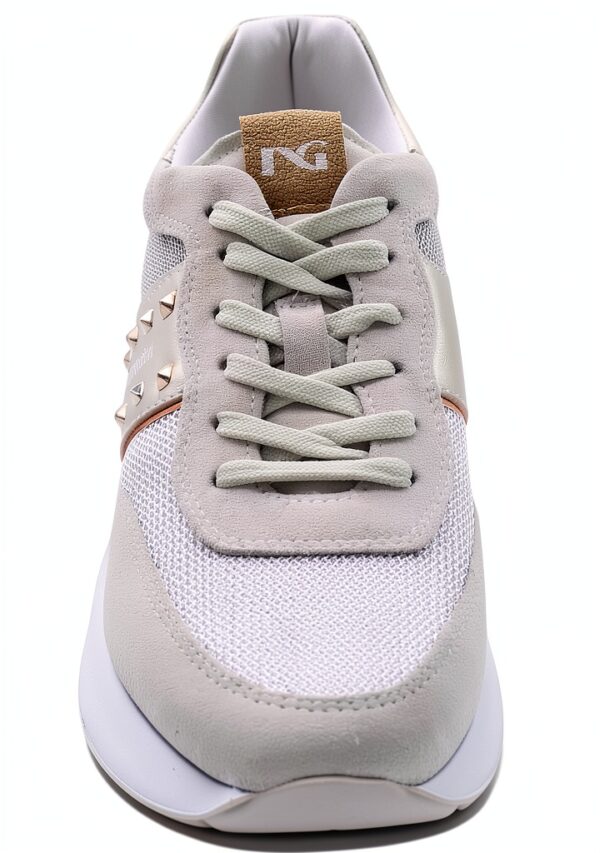 B.A.G. Damen Sneaker Weiß Beige herausnehmbare Innensohle-3