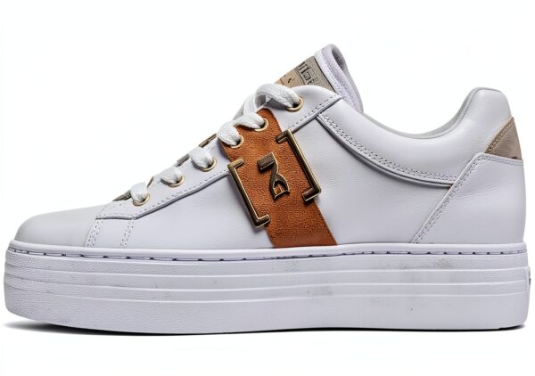 Nero Giardini Damen Sneaker Leder Weiß Schnürsenkel-0