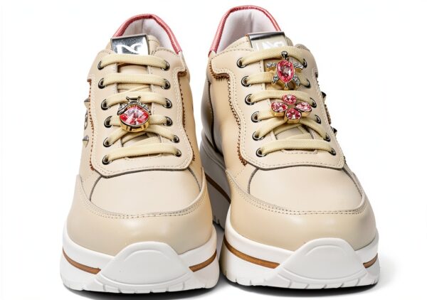 Nero Giardini Damen Sneaker Samt Schnürung Beige-1