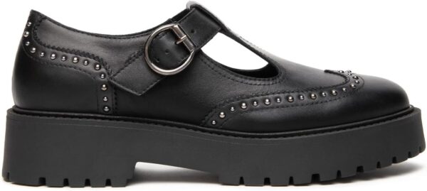 B.A.G. Lederschuhe Schwarz Blockabsatz Schnalle Damen-0