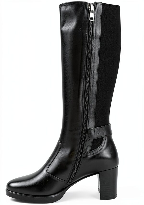 B.A.G. Damen Stiefel Leder Blockabsatz Reißverschluss-1