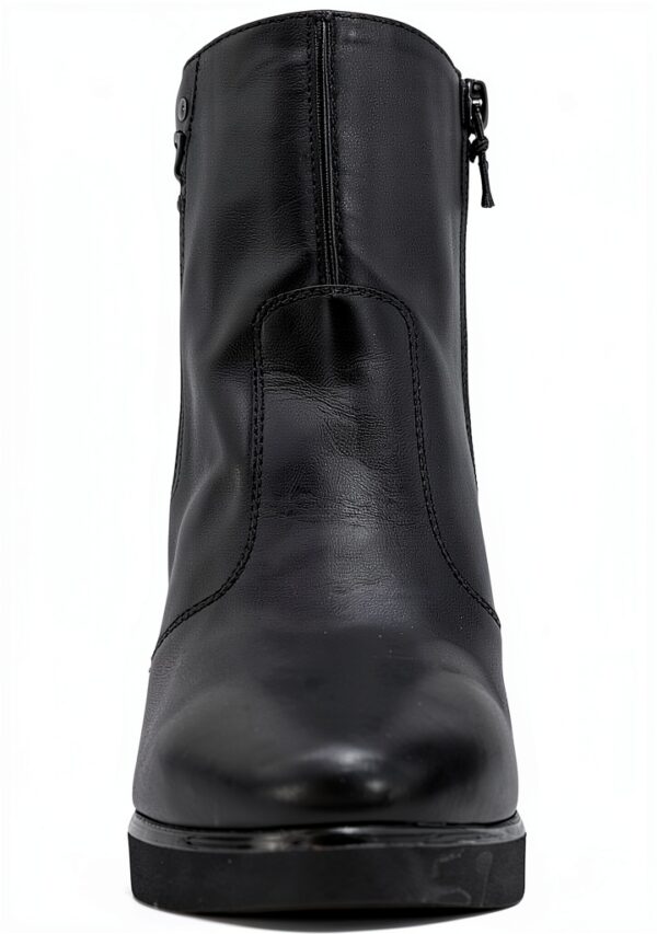 BAG Damen Stiefel Leder Schwarz Kegelabsatz Reißverschluss-2