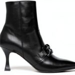 B.A.G. Damenstiefel Leder Schwarz Reißverschluss Diabolo-0