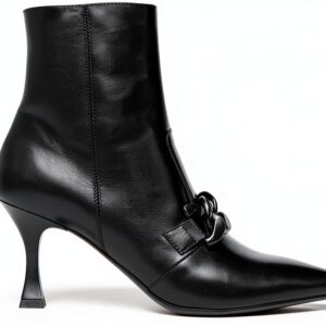 B.A.G. Damenstiefel Leder Schwarz Reißverschluss Diabolo-0
