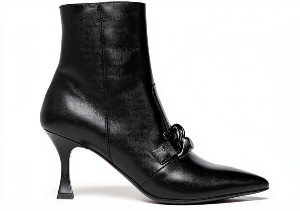 B.A.G. Damenstiefel Leder Schwarz Reißverschluss Diabolo-0