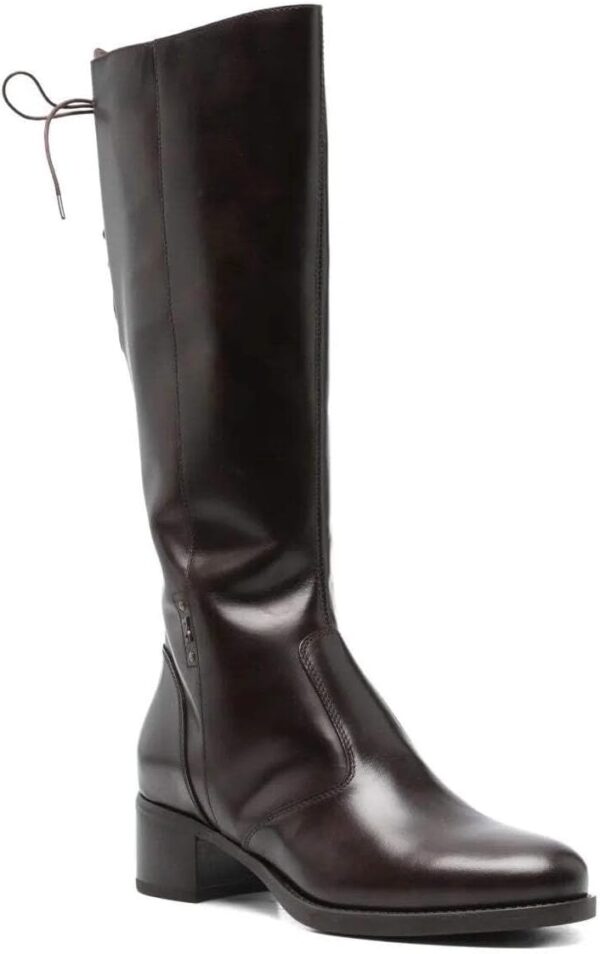 BAG Damen Stiefel Leder Blockabsatz Reißverschluss-0