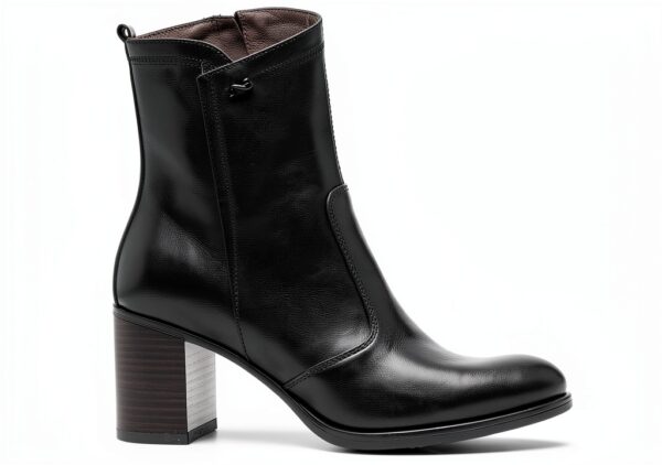 BAG Lederstiefel Schwarz Blockabsatz Reißverschluss Damen-1