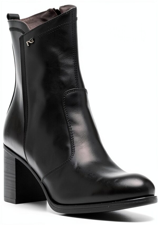 BAG Lederstiefel Schwarz Blockabsatz Reißverschluss Damen-3