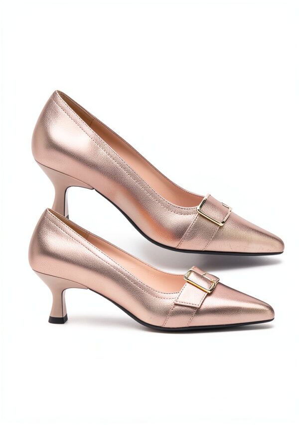 B.A.G. Lederschuhe Diabolo Absatz Gold Damen Leder-1