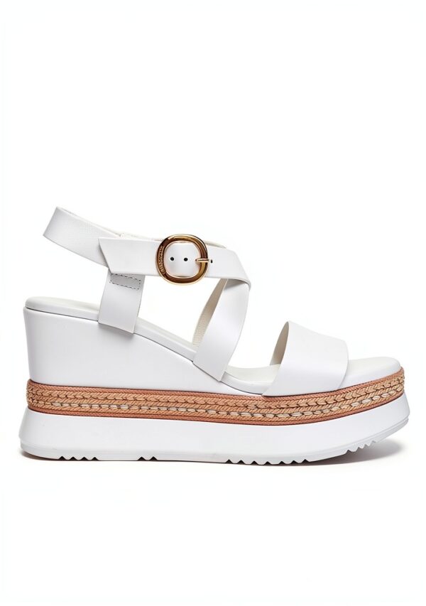 Leder Sandalen Damen Keilabsatz 9 cm E513550D 707-1