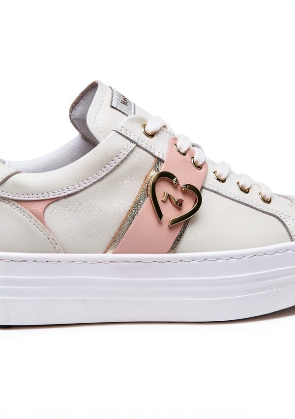BAG Leder Schnürschuh Elfenbein Damen Flatform Schuh-1