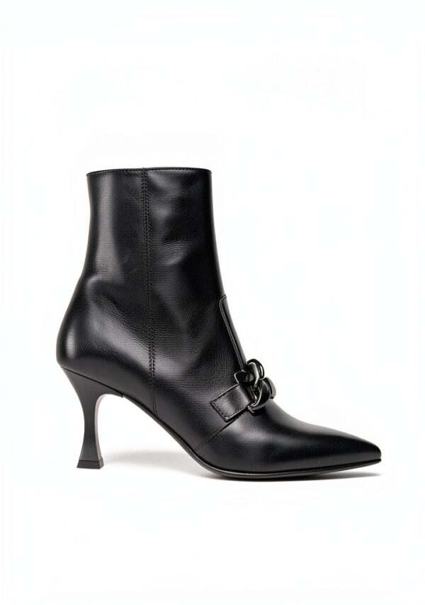 B.A.G. Damenstiefel Leder Schwarz Reißverschluss Diabolo-1