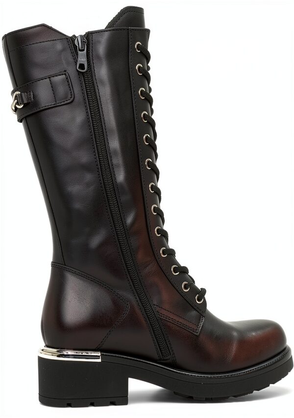 Nero Giardini Damen Stiefel Chunky Schnürstiefel Glattleder-3