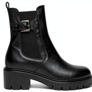 Nero Giardini Damen Stiefel Leder Blockabsatz Schwarz-0