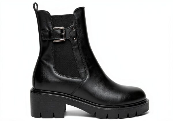 Nero Giardini Damen Stiefel Leder Blockabsatz Schwarz-0
