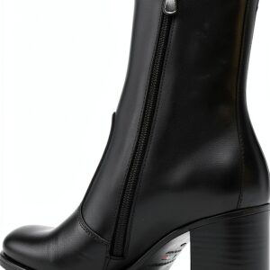 BAG Lederstiefel Schwarz Blockabsatz Reißverschluss Damen-0