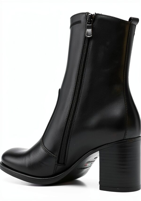 BAG Lederstiefel Schwarz Blockabsatz Reißverschluss Damen-0
