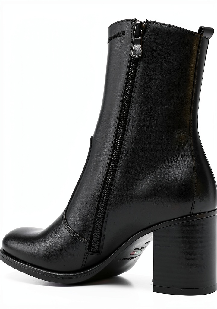 BAG Lederstiefel in Schwarz von der Seite auf hellem Hintergrund