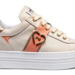BAG Leder Schnürschuh Elfenbein Damen Flatform Schuh-0