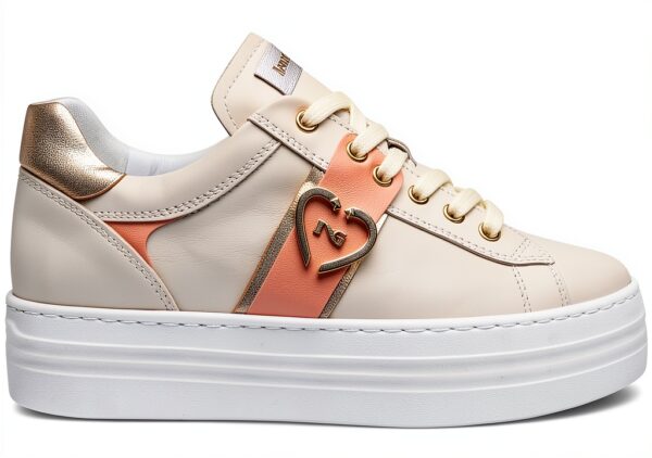 BAG Leder Schnürschuh Elfenbein Damen Flatform Schuh-0