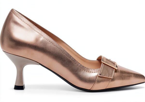 B.A.G. Lederschuhe Diabolo Absatz Gold Damen Leder-0
