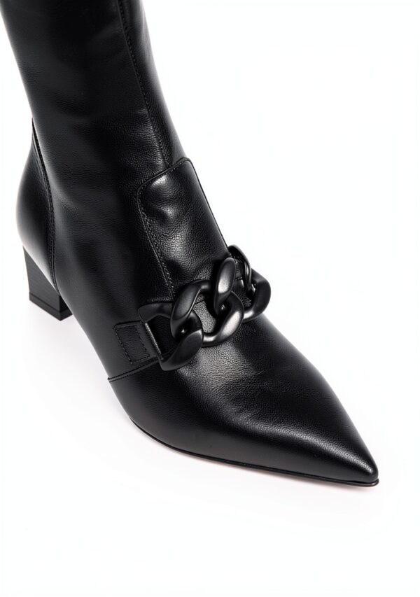 B.A.G. Damenstiefel Leder Schwarz Reißverschluss Diabolo-3
