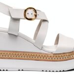 Leder Sandalen Damen Keilabsatz 9 cm E513550D 707-0