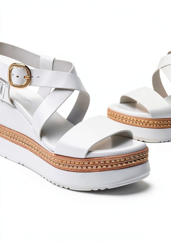 Leder Sandalen Damen Keilabsatz 9 cm E513550D 707-3