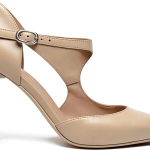 Nero Giardini Damen Pumps Leder Beige Schnalle Diabolo-0