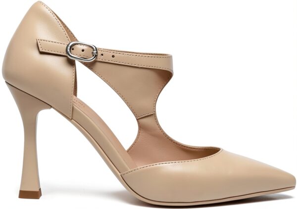 Nero Giardini Damen Pumps Leder Beige Schnalle Diabolo-0