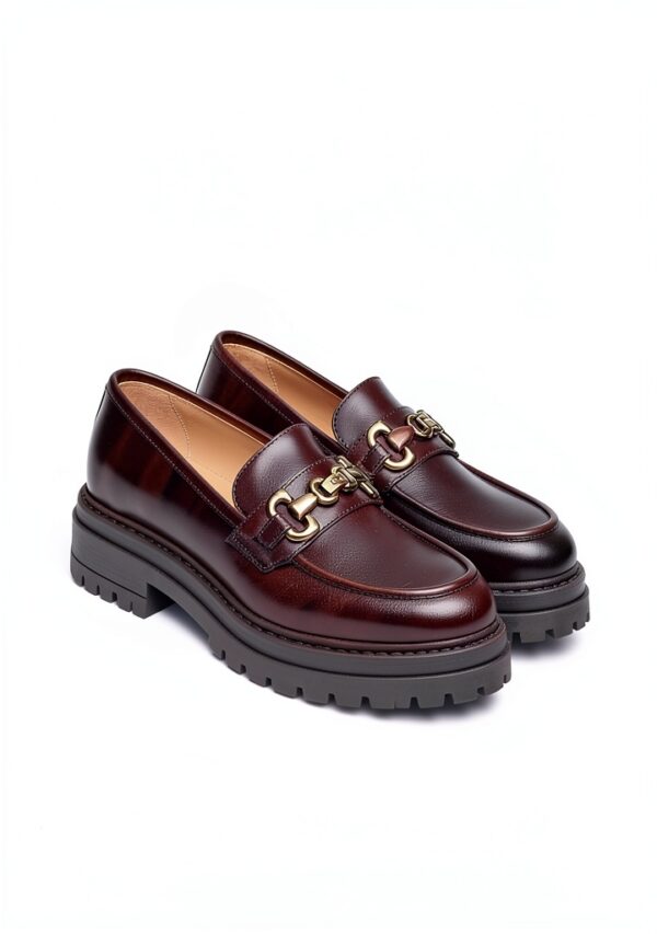 Leder Herrenschuhe B.A.G. Blockabsatz Haselnussbraun-2