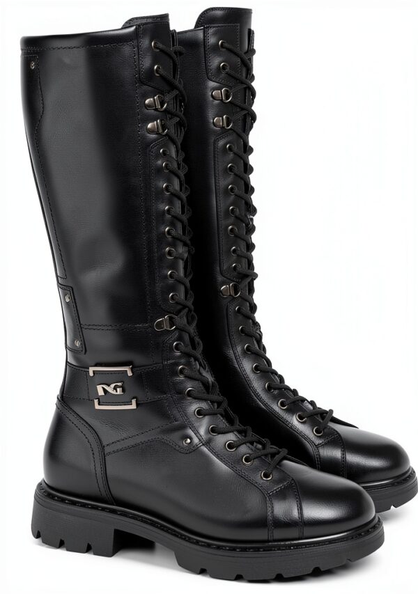 Damen-Lederstiefel von Amazon - Leder, Blockabsatz, Medium-3