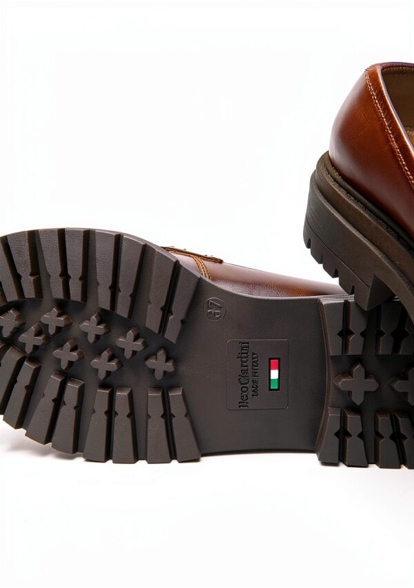 Leder Herrenschuhe B.A.G. Blockabsatz Haselnussbraun-4