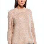 Damen Pullover Sea Ranch Marnie Knit beige XXL – Stehkragen aus Strick-0